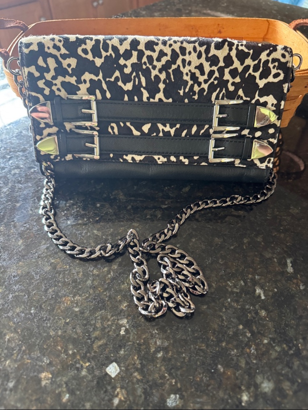 Faux Michael Kors Robin clutch with chain shoulder strap